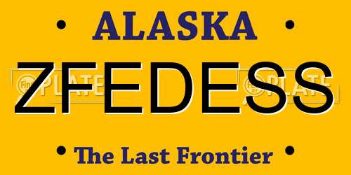 ZFEDESS Alaska License Plate