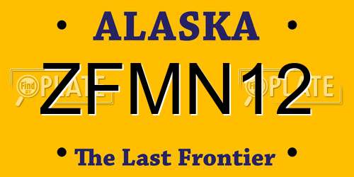 ZFMN12 Alaska License Plate