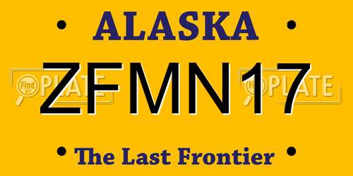 ZFMN17 Alaska License Plate