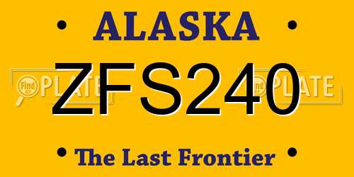 ZFS240 Alaska License Plate