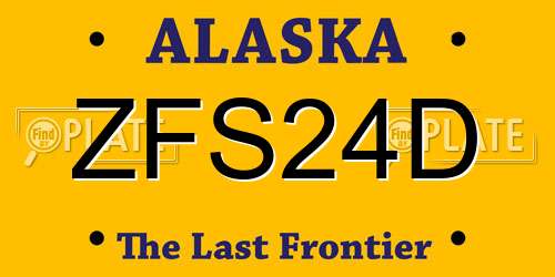 ZFS24D Alaska License Plate