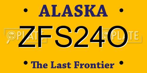 ZFS24O Alaska License Plate