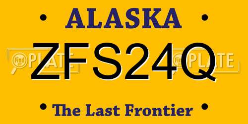 ZFS24Q Alaska License Plate