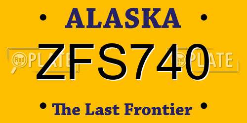 ZFS740 Alaska License Plate
