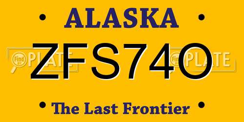 ZFS74O Alaska License Plate