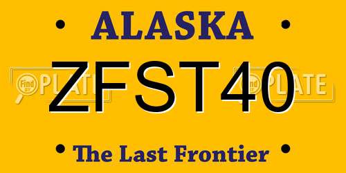 ZFST40 Alaska License Plate