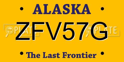 ZFV57G Alaska License Plate