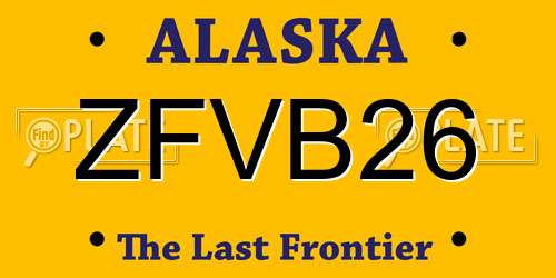 ZFVB26 Alaska License Plate