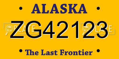 ZG42123 Alaska License Plate
