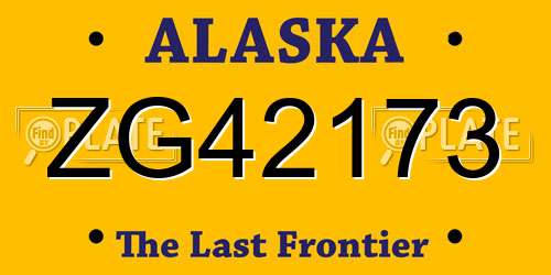 ZG42173 Alaska License Plate