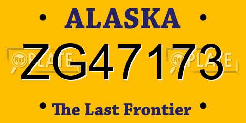 ZG47173 Alaska License Plate