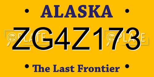 ZG4Z173 Alaska License Plate