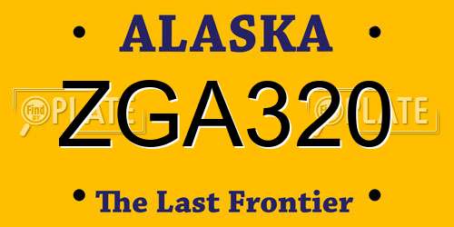 ZGA320 Alaska License Plate