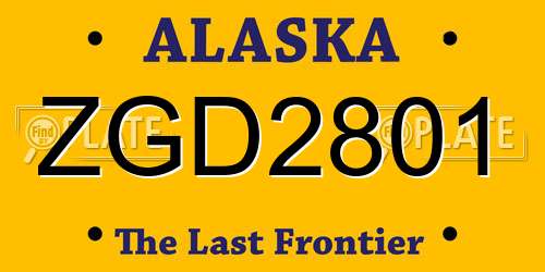 ZGD2801 Alaska License Plate
