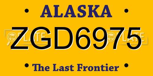 ZGD6975 Alaska License Plate