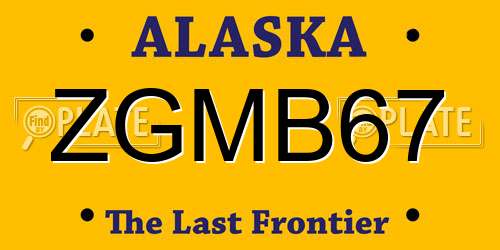 ZGMB67 Alaska License Plate