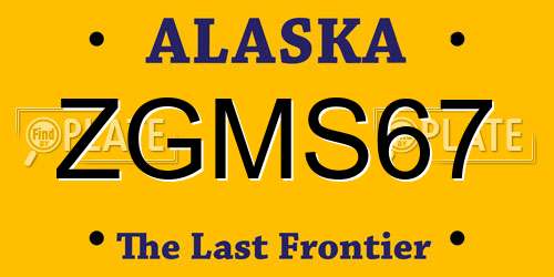 ZGMS67 Alaska License Plate