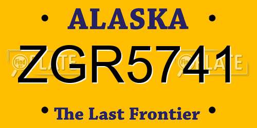 ZGR5741 Alaska License Plate
