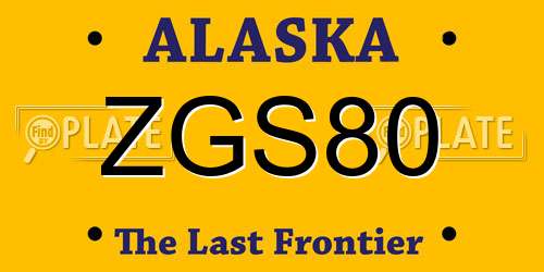 ZGS80 Alaska License Plate