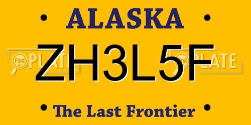 ZH3L5F Alaska License Plate