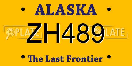 ZH489 Alaska License Plate
