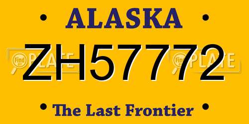 ZH57772 Alaska License Plate