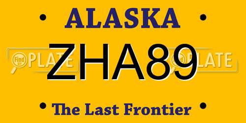 ZHA89 Alaska License Plate
