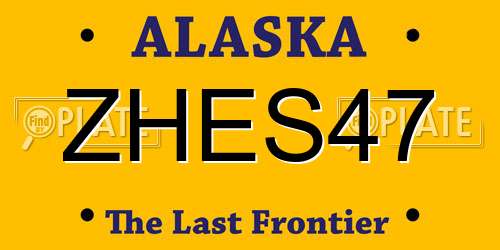 ZHES47 Alaska License Plate