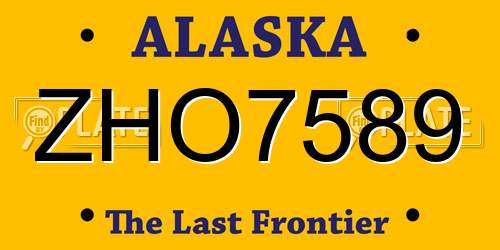 ZHO7589 Alaska License Plate