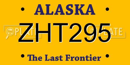 ZHT295 Alaska License Plate