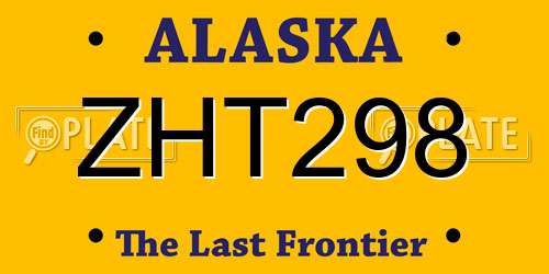 ZHT298 Alaska License Plate