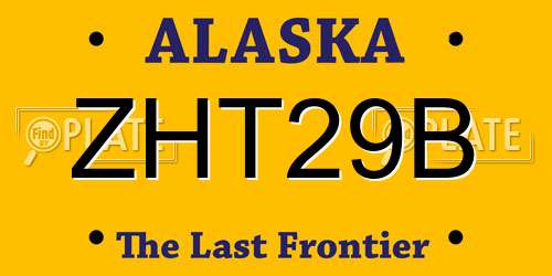 ZHT29B Alaska License Plate
