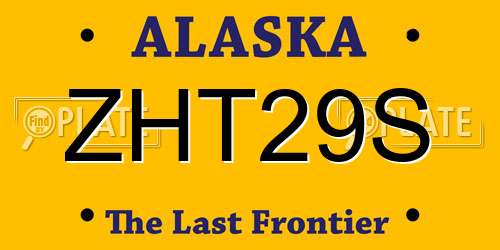 ZHT29S Alaska License Plate