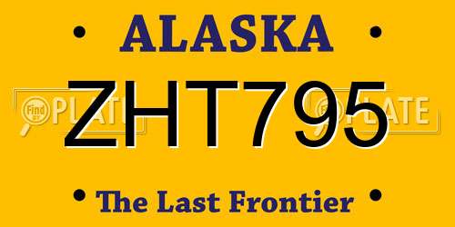 ZHT795 Alaska License Plate
