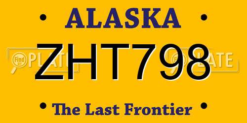 ZHT798 Alaska License Plate