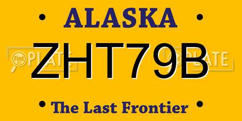 ZHT79B Alaska License Plate