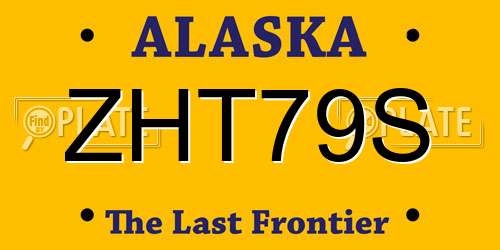ZHT79S Alaska License Plate