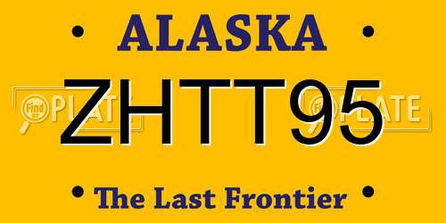 ZHTT95 Alaska License Plate