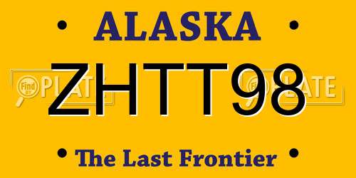 ZHTT98 Alaska License Plate