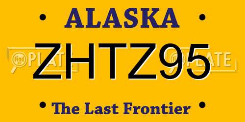 ZHTZ95 Alaska License Plate