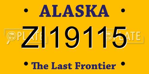 ZI19115 Alaska License Plate