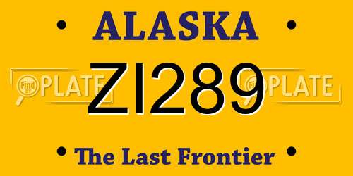ZI289 Alaska License Plate