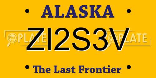ZI2S3V Alaska License Plate