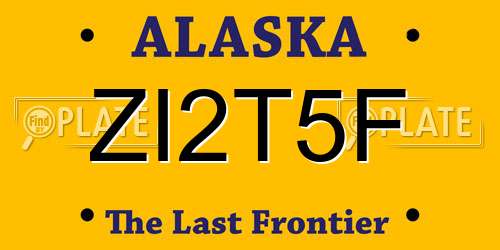 ZI2T5F Alaska License Plate