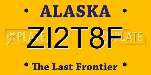 ZI2T8F Alaska License Plate