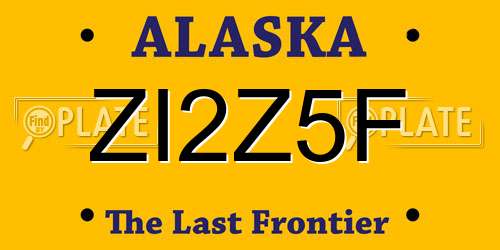 ZI2Z5F Alaska License Plate