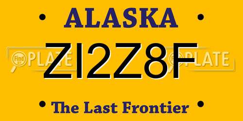 ZI2Z8F Alaska License Plate