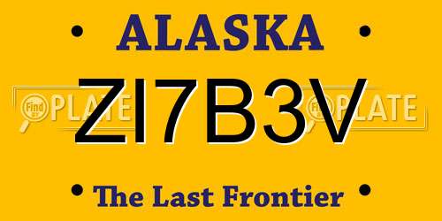 ZI7B3V Alaska License Plate