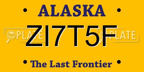 ZI7T5F Alaska License Plate