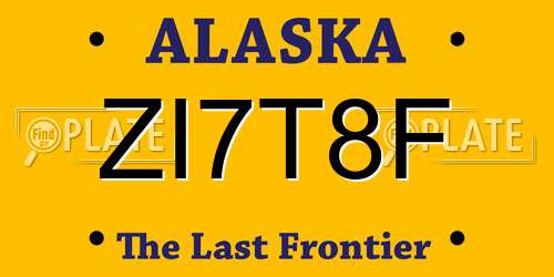 ZI7T8F Alaska License Plate